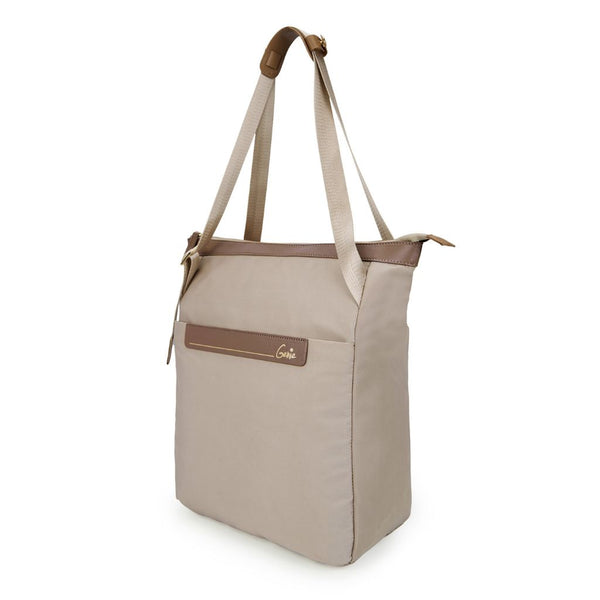 Amber 15L Beige Tote Bag With Laptop Sleeve