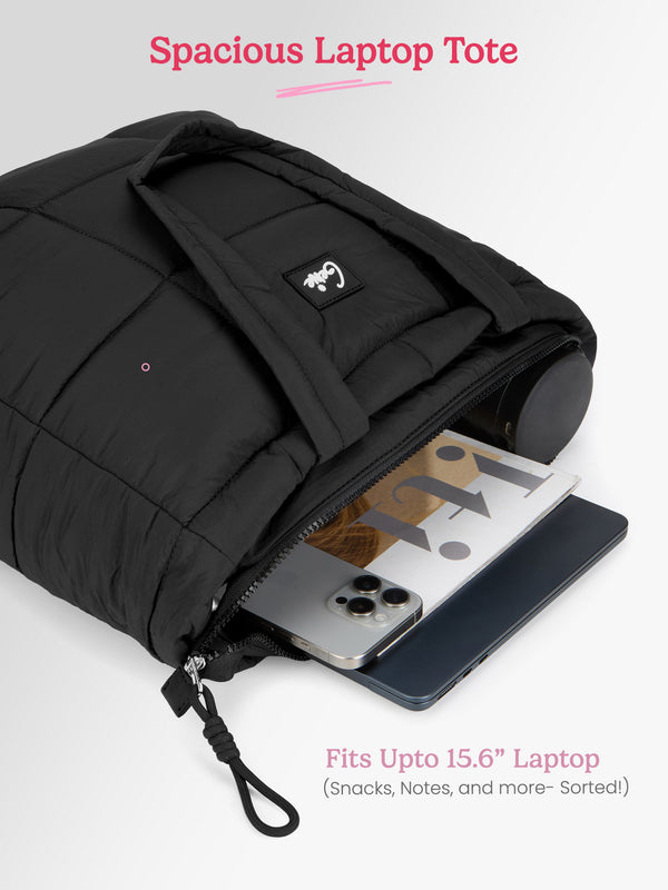 Halotote 18L Black Tote Bag With Laptop Sleeve - Image 4