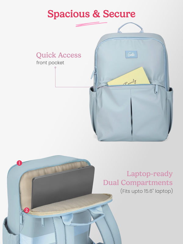 Cipher 27 L Sky Blue Formal Backpack Laptop Sleeve - Image 4