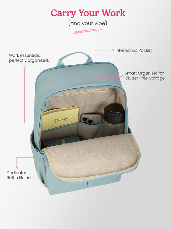 Cipher 27 L Sky Blue Formal Backpack Laptop Sleeve - Image 5