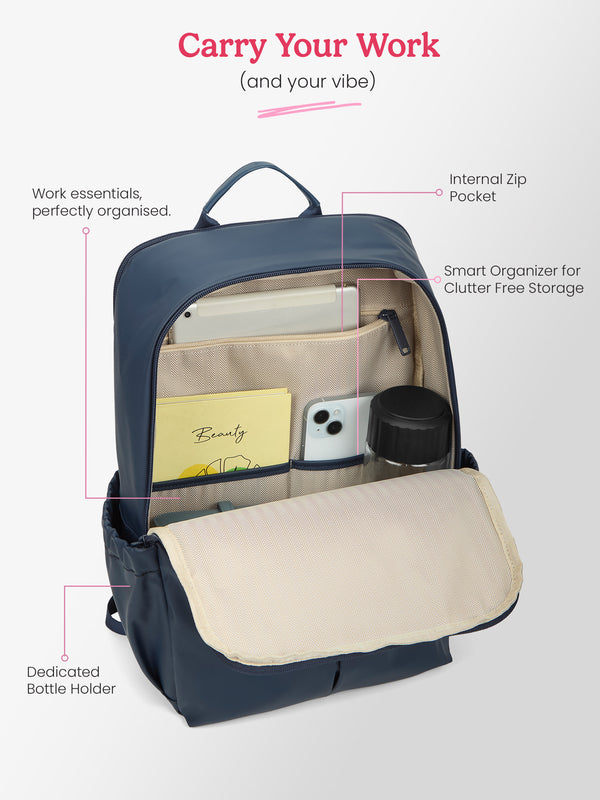 Cipher 27 L Navy Blue Formal Backpack Laptop Sleeve - Image 5