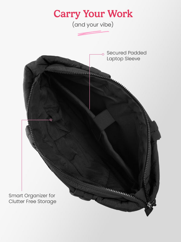 Halotote 18L Black Tote Bag With Laptop Sleeve - Image 5