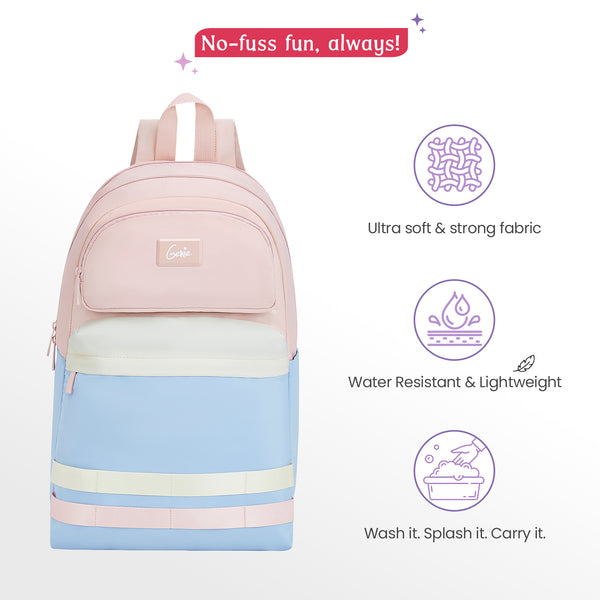 Fae 21L Chalk Blue College Backpack With Laptop Sleeve - Image 3