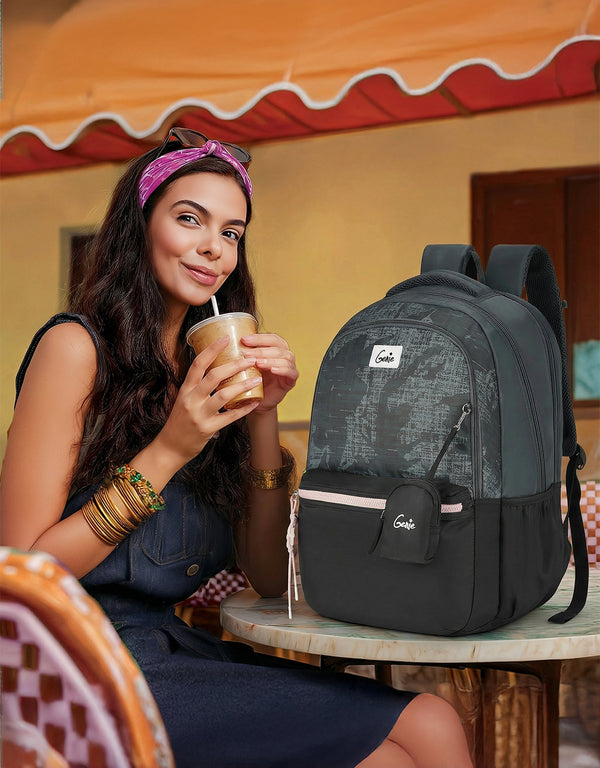 Nora 40L Laptop Backpack With Raincover - Black - Image 4