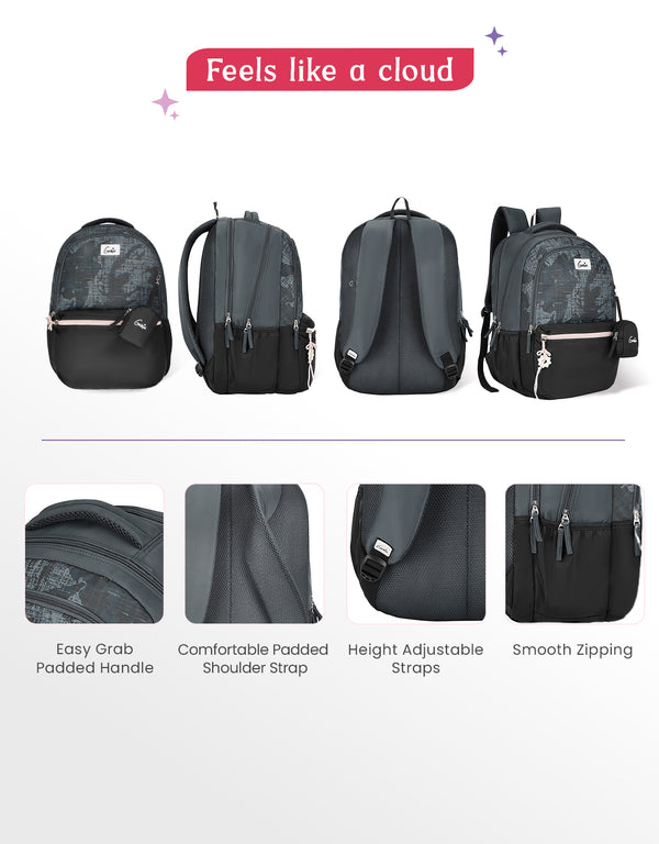 Nora 40L Laptop Backpack With Raincover - Black - Image 3