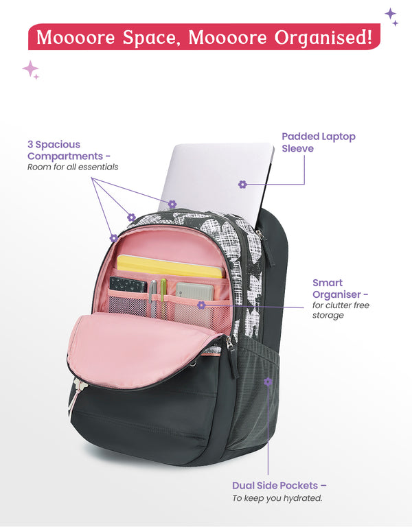 Quilsy 40L Laptop Backpack With Raincover - Dark Grey - Image 4