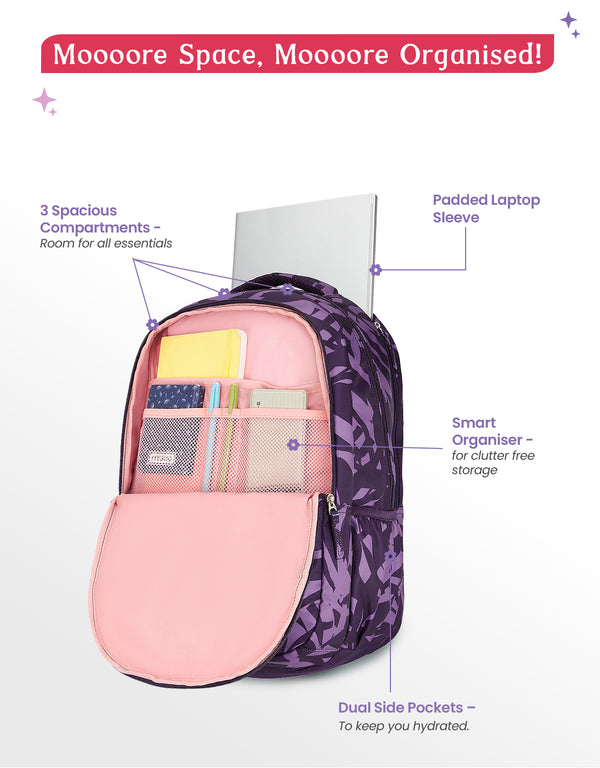 Velora 40L Laptop Backpack With Raincover - Wine Red - Image 5